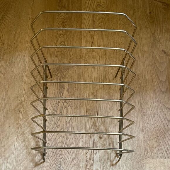 Vintage 1970’s Gold Brass Tone Lacquer Wire (8) Vinyl File Holder Tabletop Stand - Picture 13 of 14